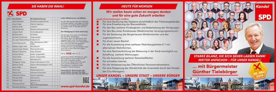 SPD Kandel Stadtrat Kandidatinnen und Kandidaten 2019
